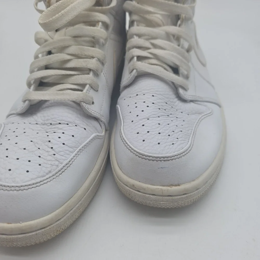 Jordan 1 Mid Triple White 2021 554724-130 Basketball Shoes Men's Size 12